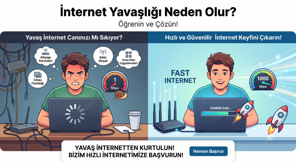 İnternet Yavaşlığı Neden Olur? internetiniz yavas mi